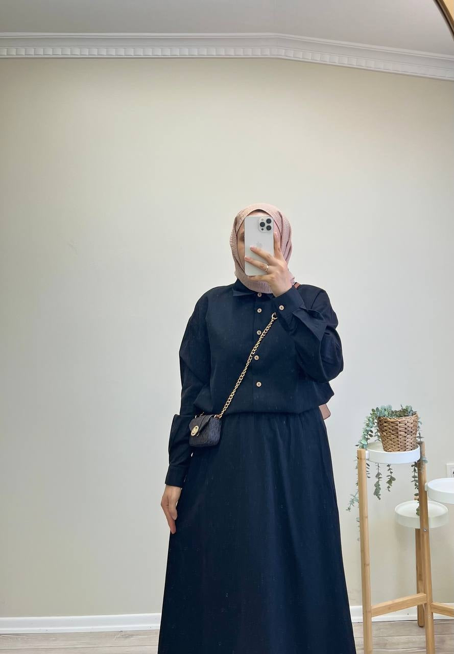 9967 - Volanlı Etek Takım - Siyah