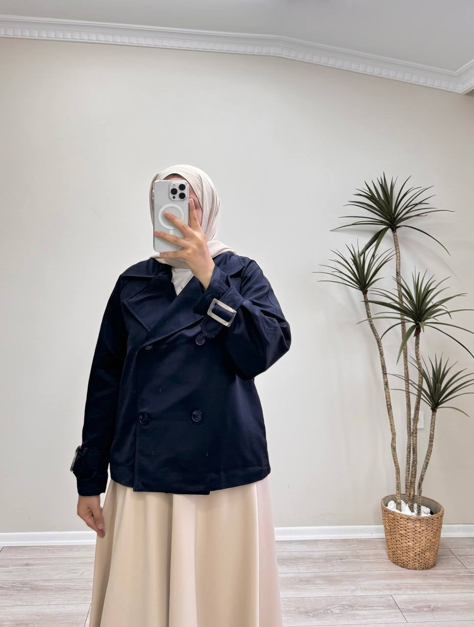 0383 - Kısa Trenç - Lacivert