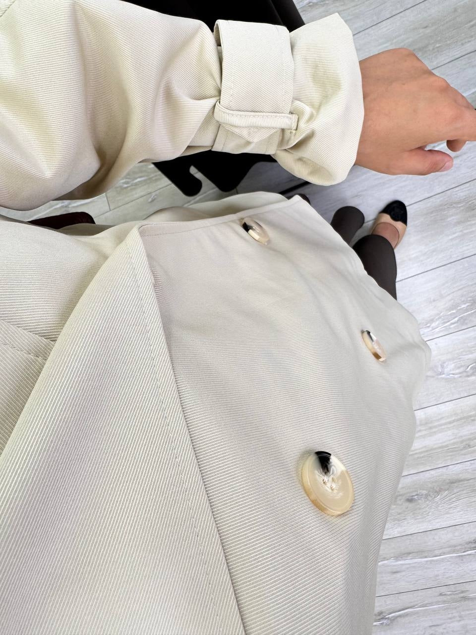 0383 - Kısa Trenç - Bej