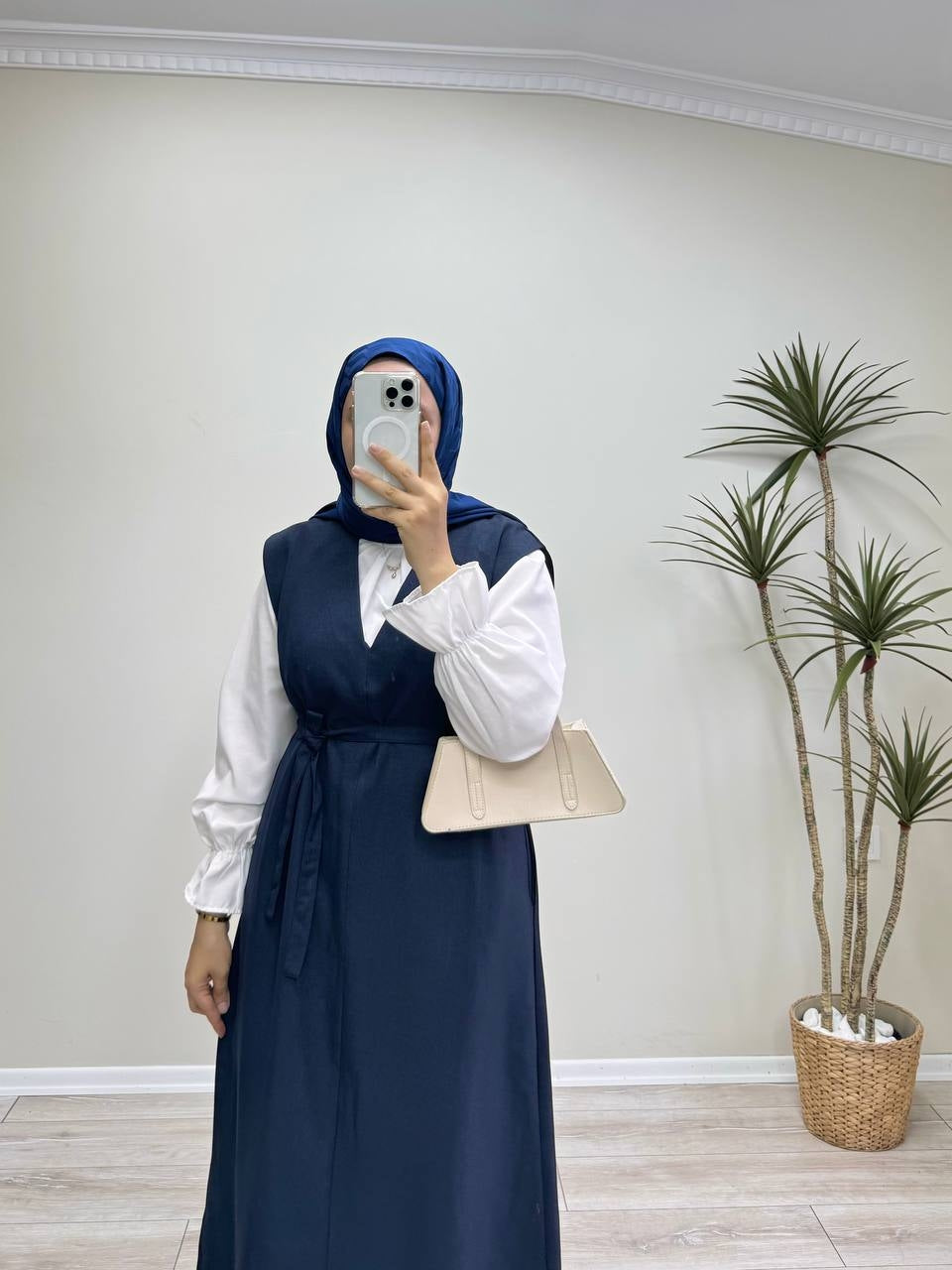 0437 - Kemerli Düz Jile - Lacivert