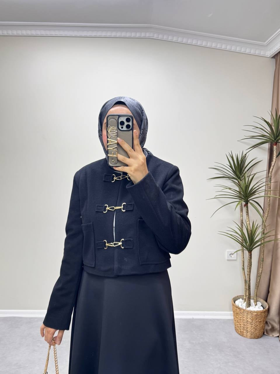 0857 - Kısa Kaban - Siyah