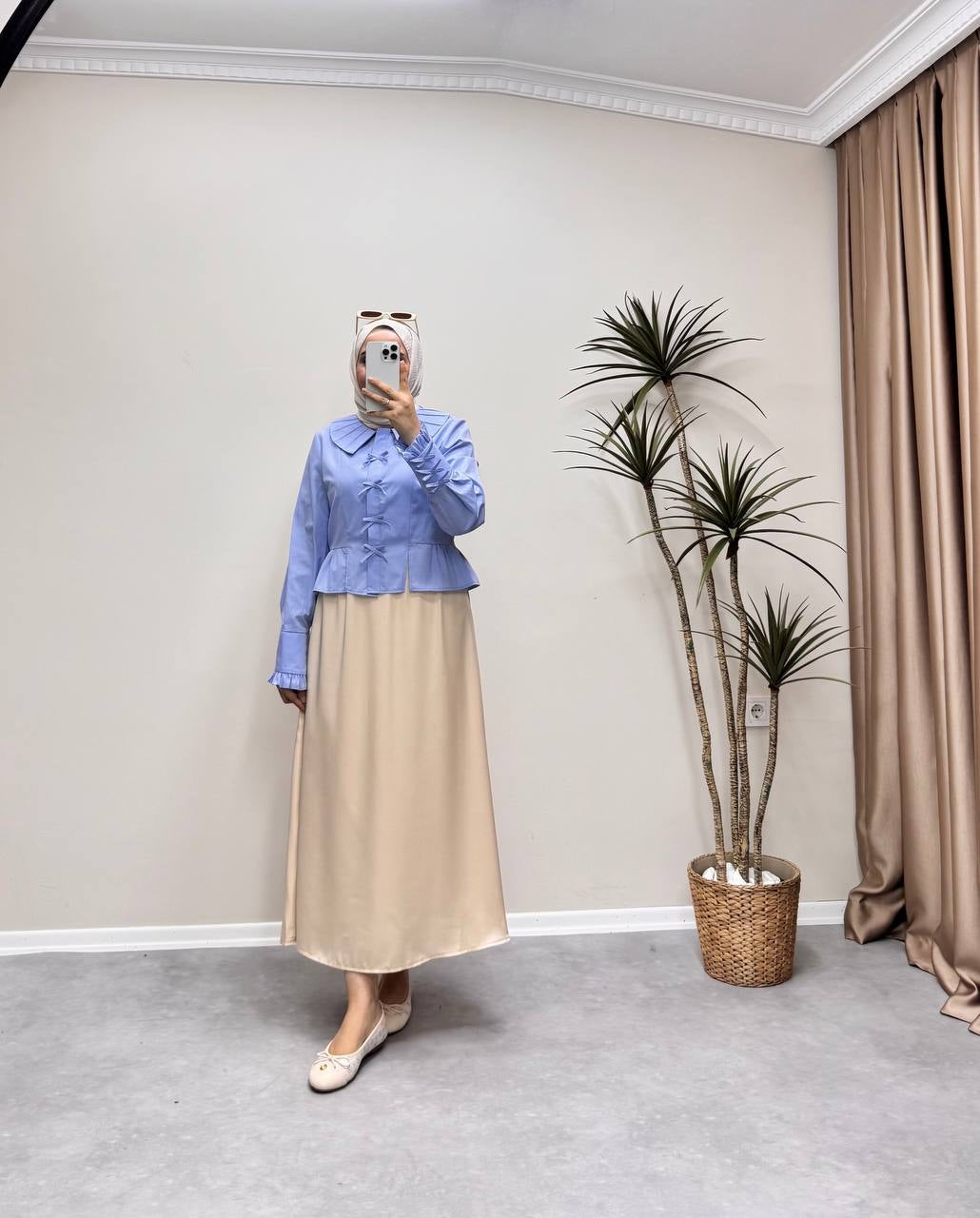 1151 - Saten Etek - Bej