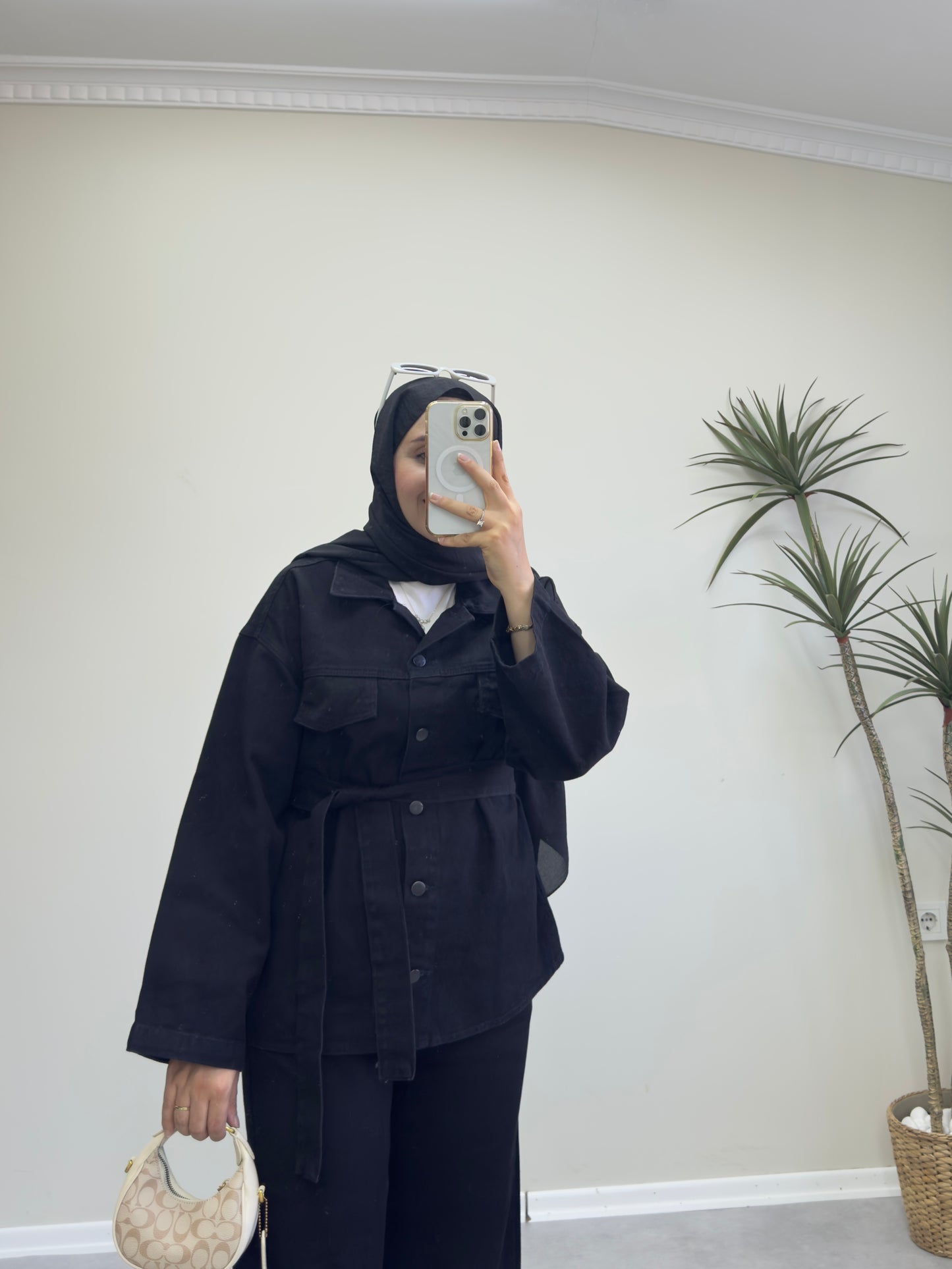 2318- Denim Pantolon Takım - Siyah