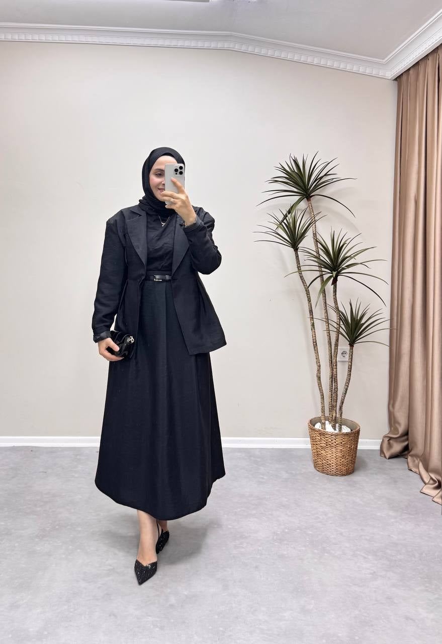 1243 - Ceket Etek Takım - Siyah