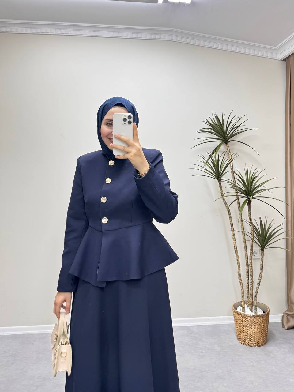 1335 - Volanlı Etek Takım -Lacivert