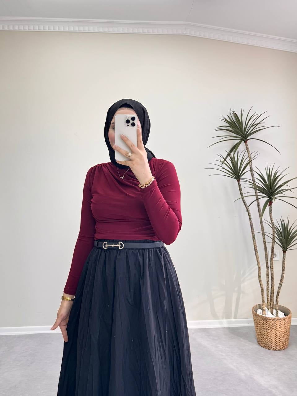 1328 - Pamuklu Kraş Etek - Siyah