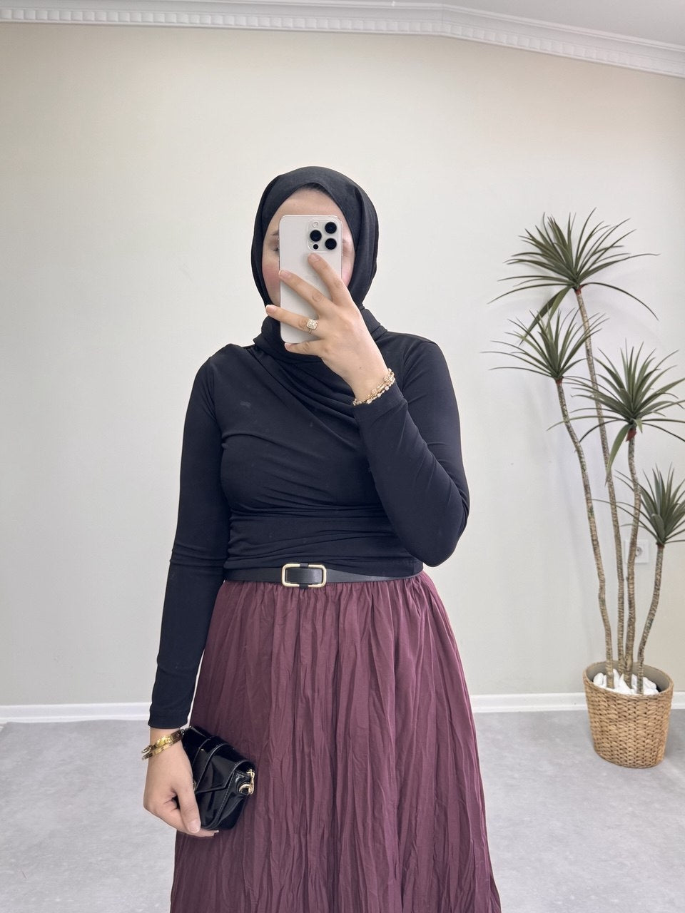 1328 - Pamuklu Kraş Etek - Bordo