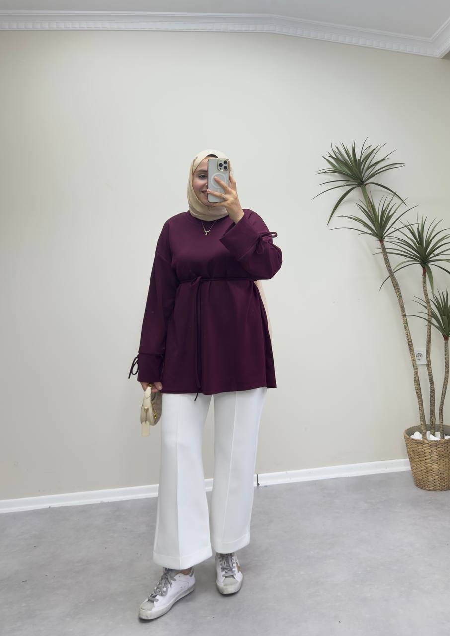 2738 - Bağlamalı Oysh Sweat - Bordo