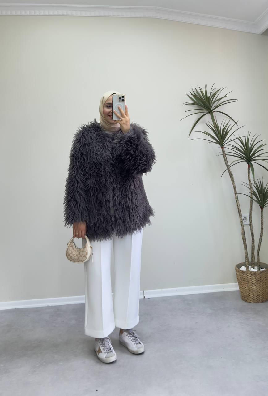 2646 - Tüylü Ceket - Antrasit