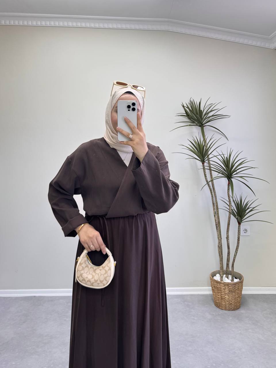 1762 - Liya Etekli Takım - Kahverengi