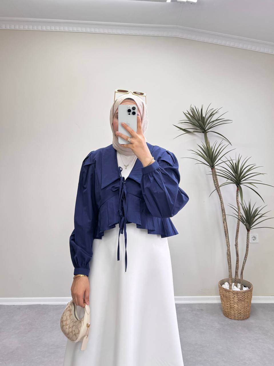 1571 - V Yaka Gömlek - Lacivert