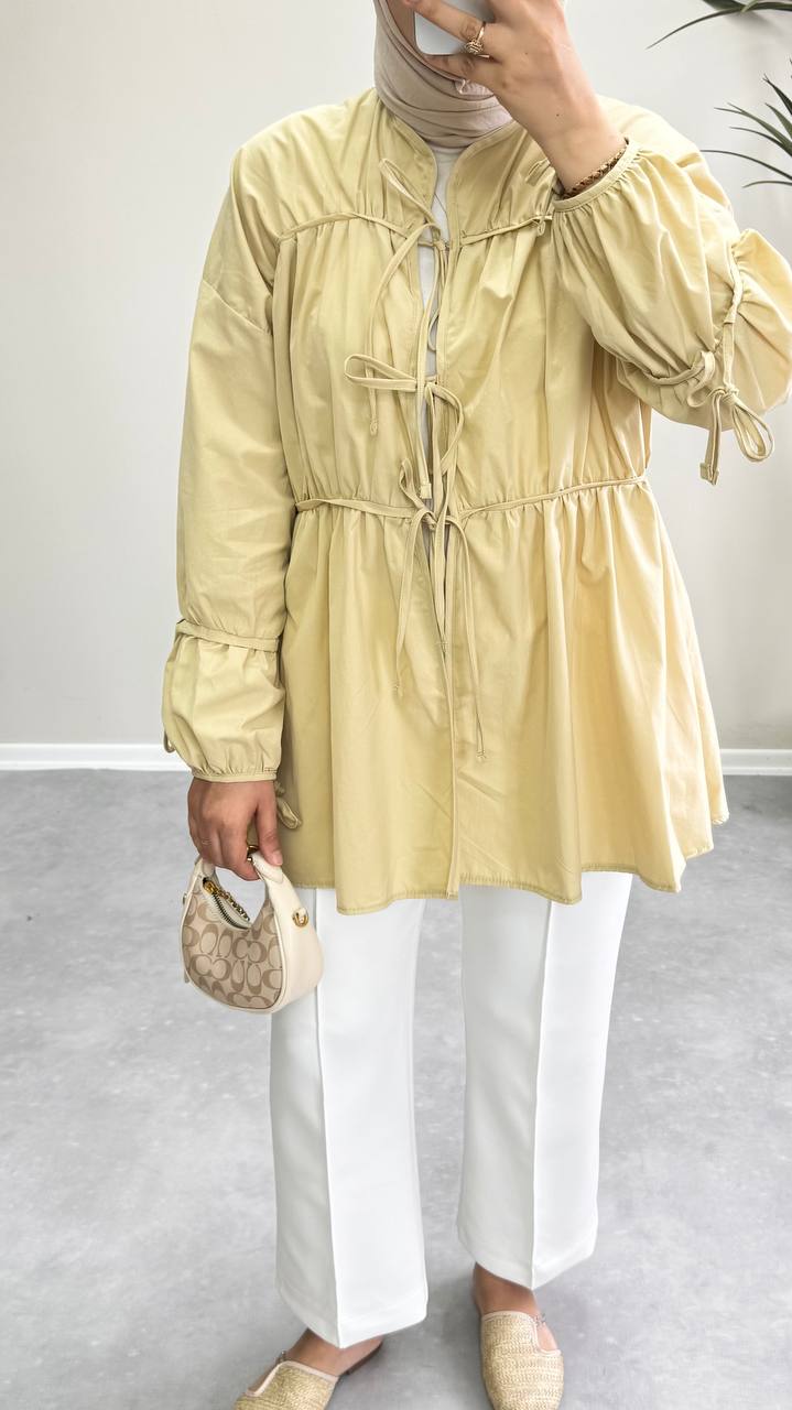 1601 - Bağlamalı Tunik - Soft sarı