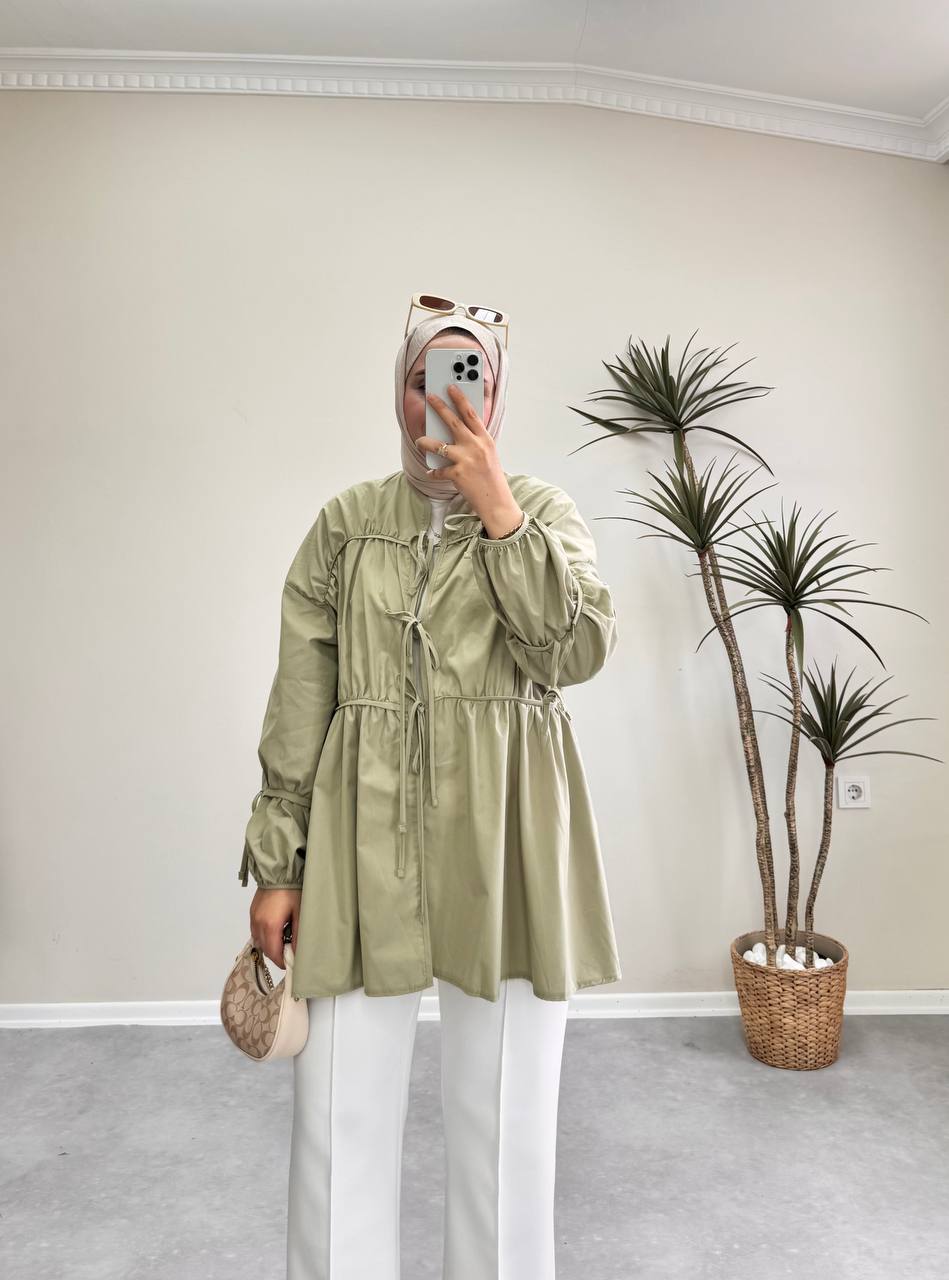 1601 - Bağlamalı Tunik - Yeşil