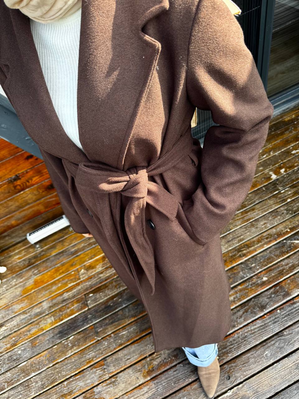 2769 - Premium Kaşe Kaban - Acı Kahve