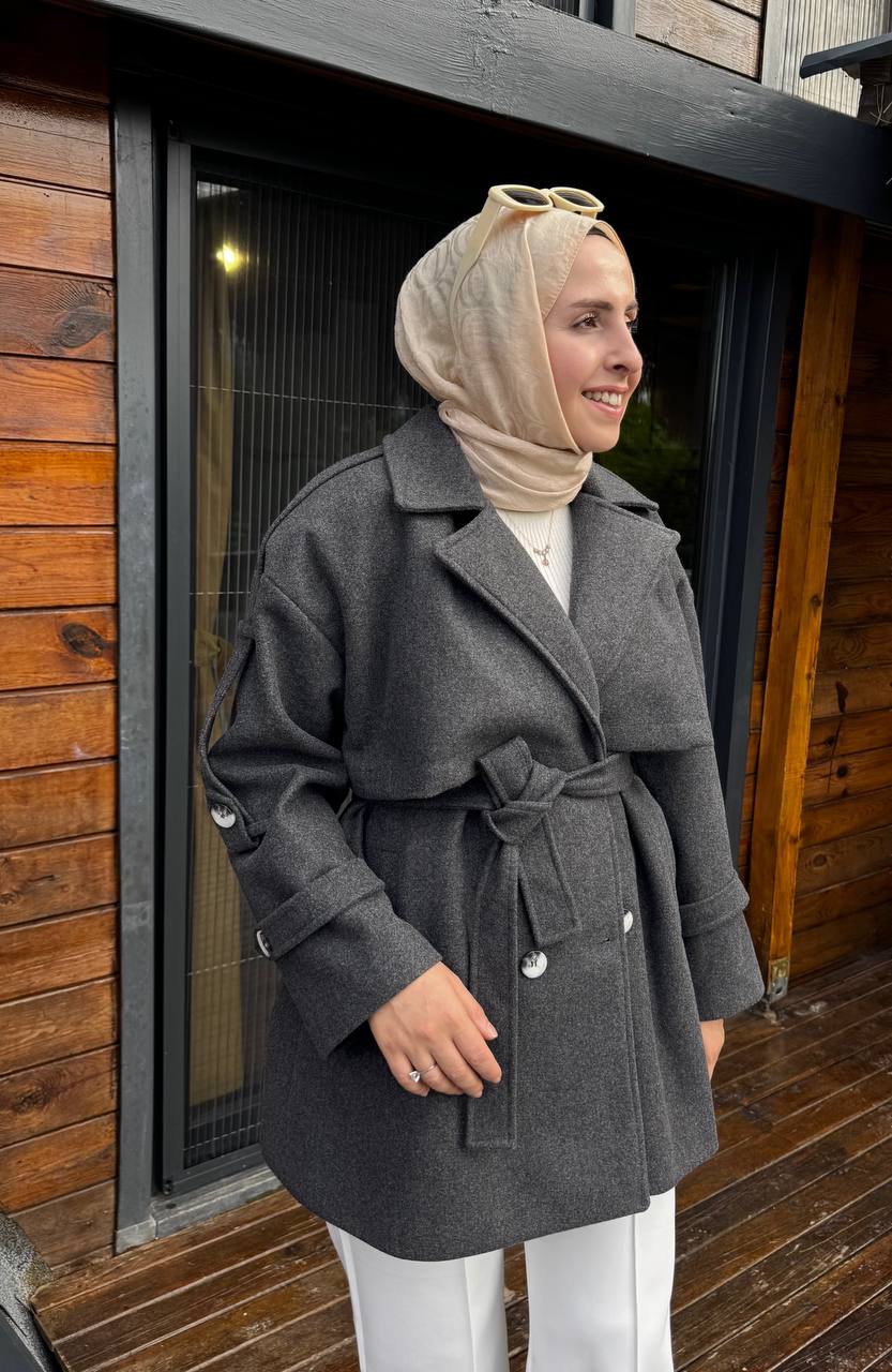 2776 - Kısa Kaşe Kaban - Antrasit