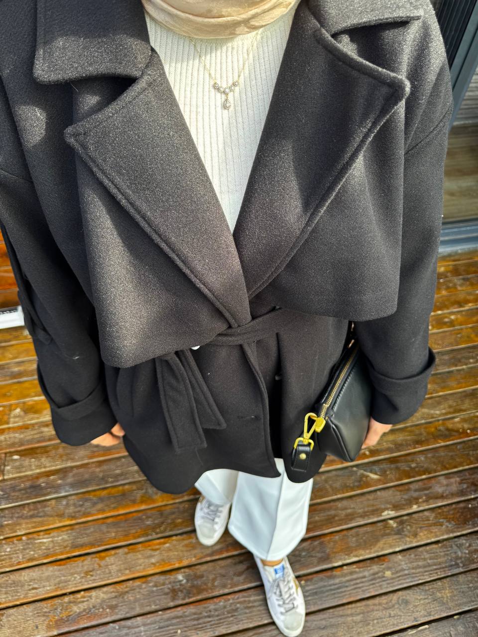 2776 - Kısa Kaşe Kaban - Siyah