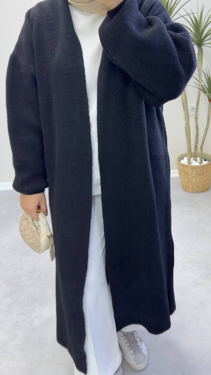 2780 - Uzun Triko Hırka - Siyah