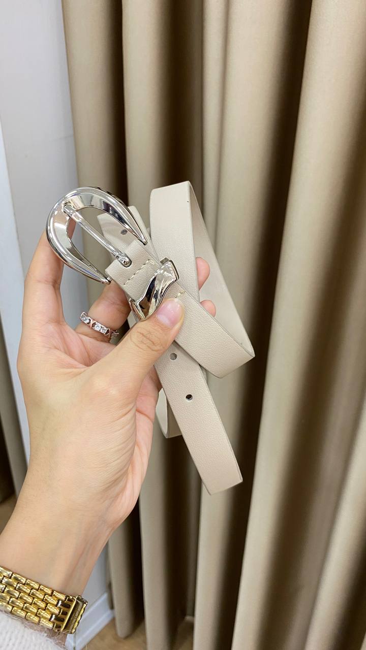 1250 - Gümüş Tokalı Kemer - Bej