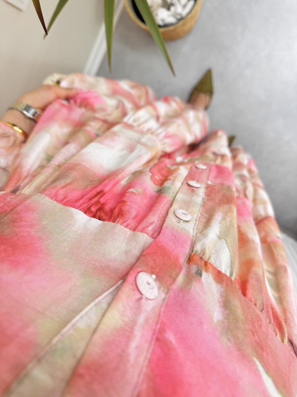 1809 - Pastel Vual Elbise - Pembe