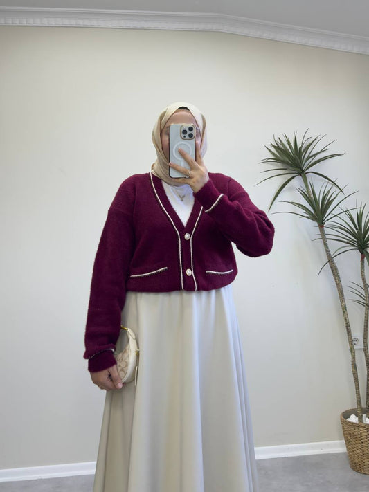 2844 - Angora Hırka - Bordo