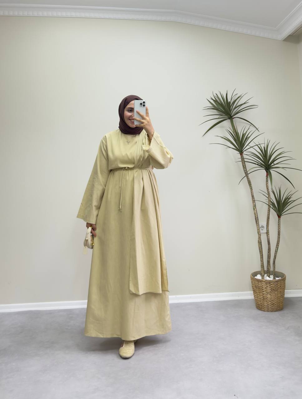 1991 - Pelerin Elbise - Soft Sarı