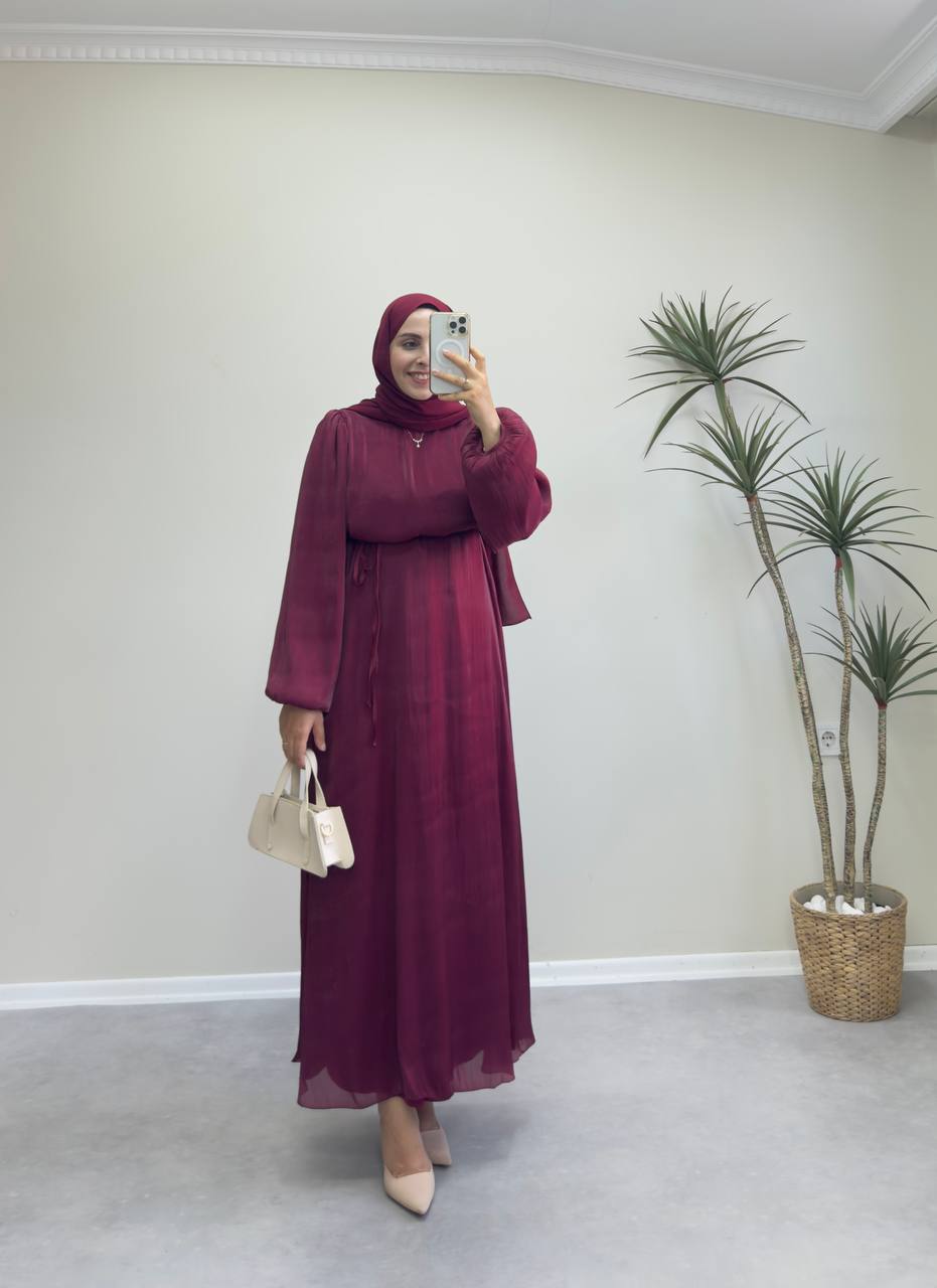 2349 - Leydi Elbise - Bordo
