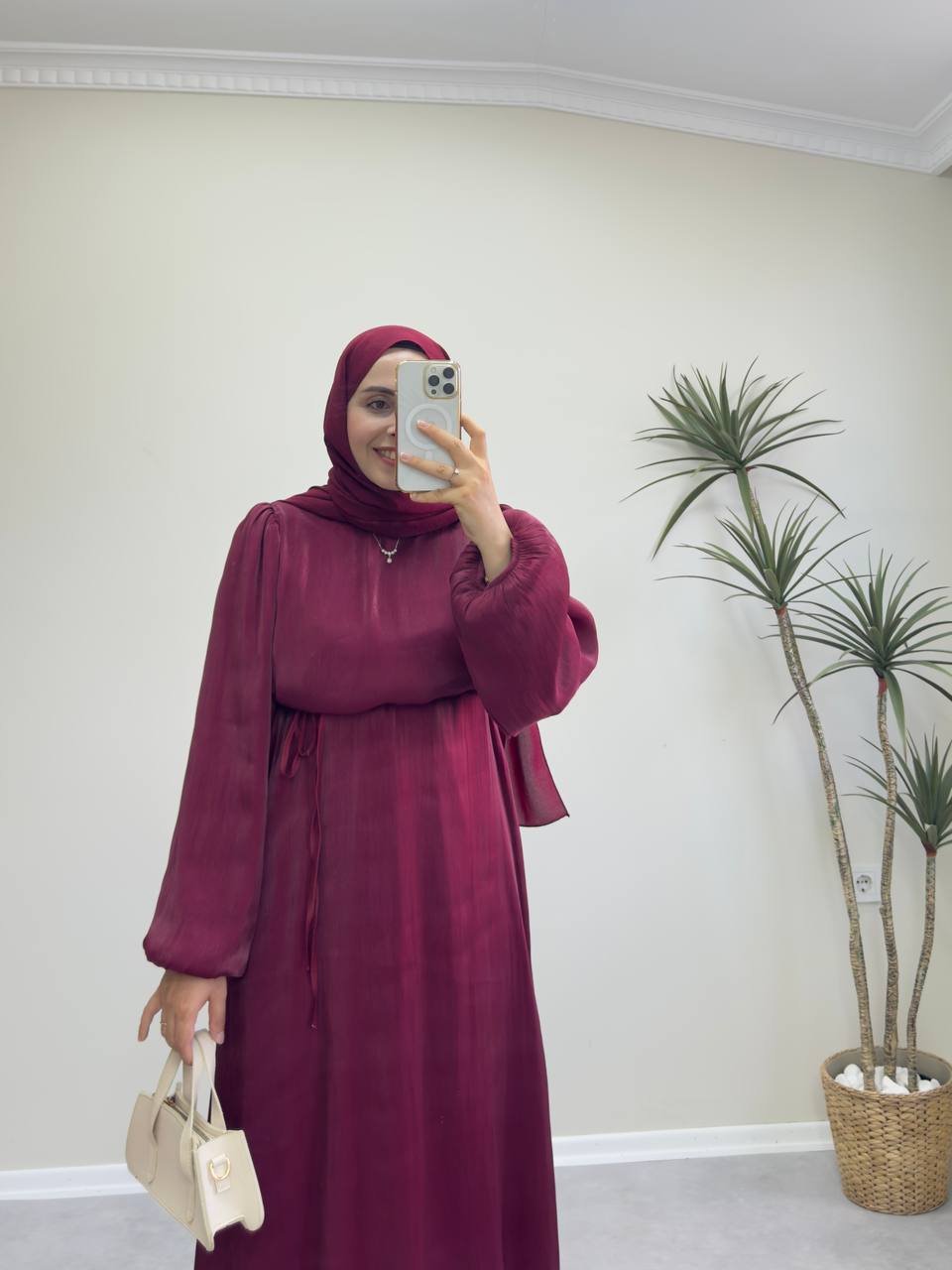 2349 - Leydi Elbise - Bordo