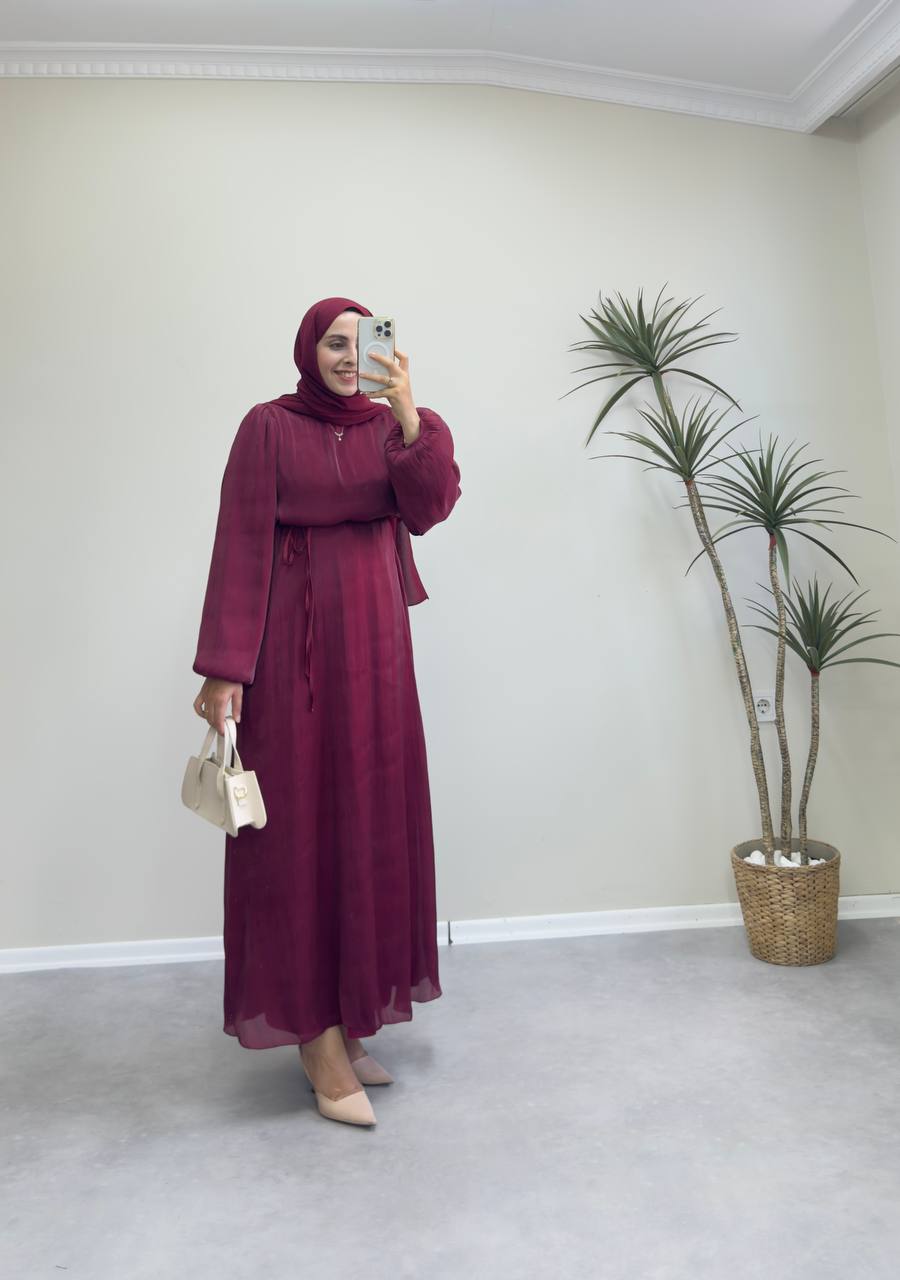 2349 - Leydi Elbise - Bordo