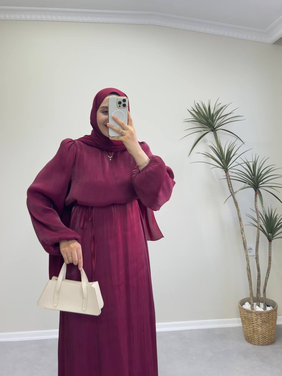 2349 - Leydi Elbise - Bordo
