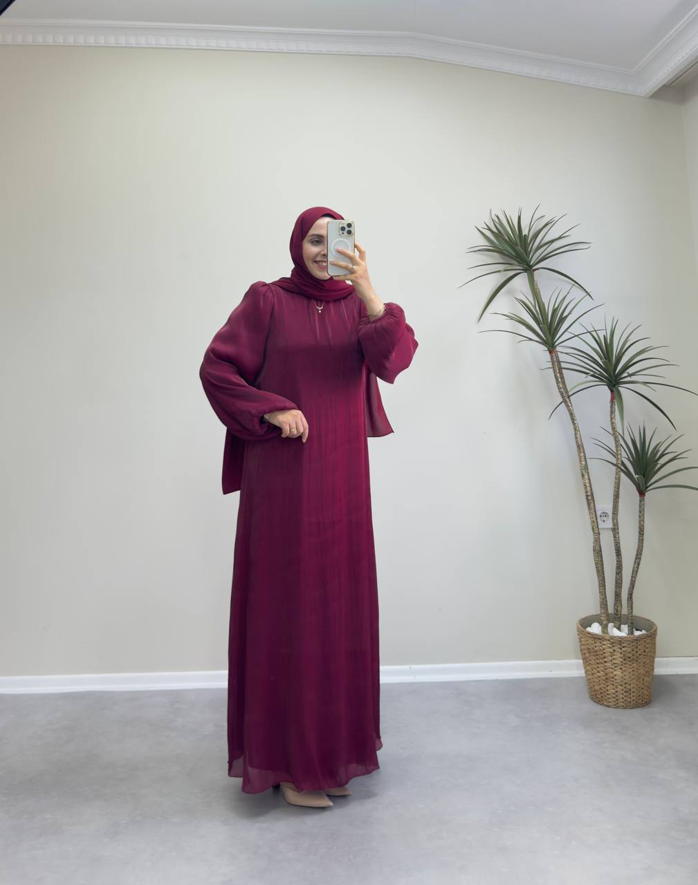 2349 - Leydi Elbise - Bordo