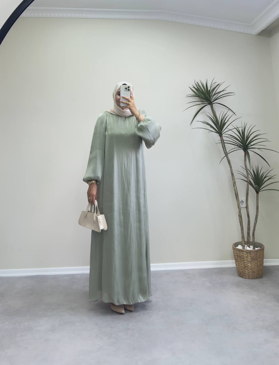 2349 - Leydi Elbise -Mint yeşil
