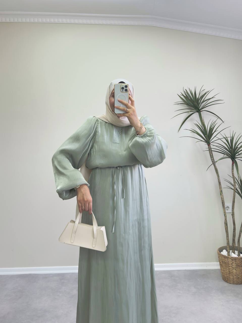 2349 - Leydi Elbise -Mint yeşil