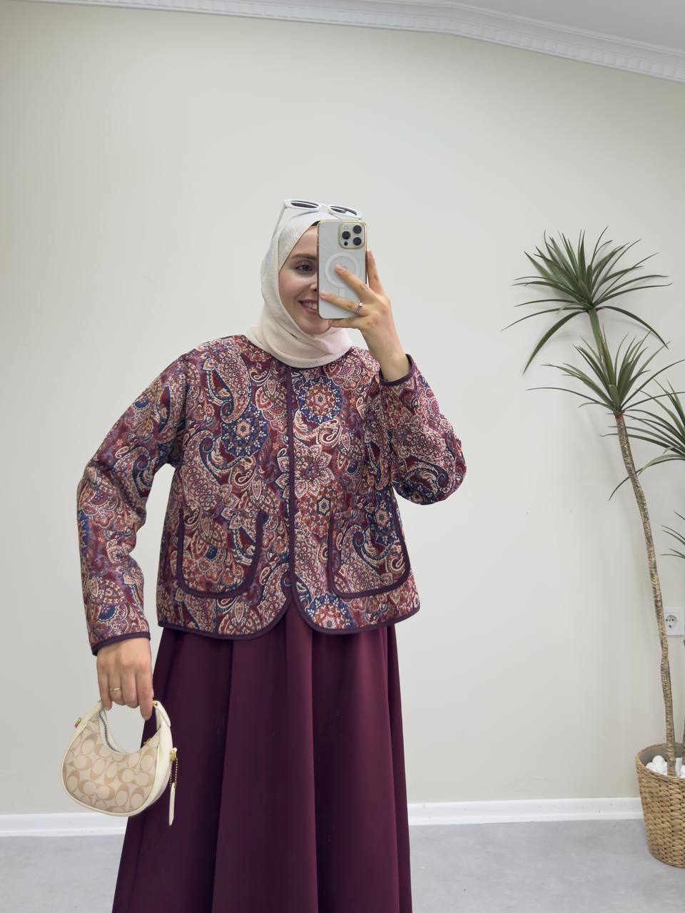 2370 - Jakarlı Ceket - Bordo