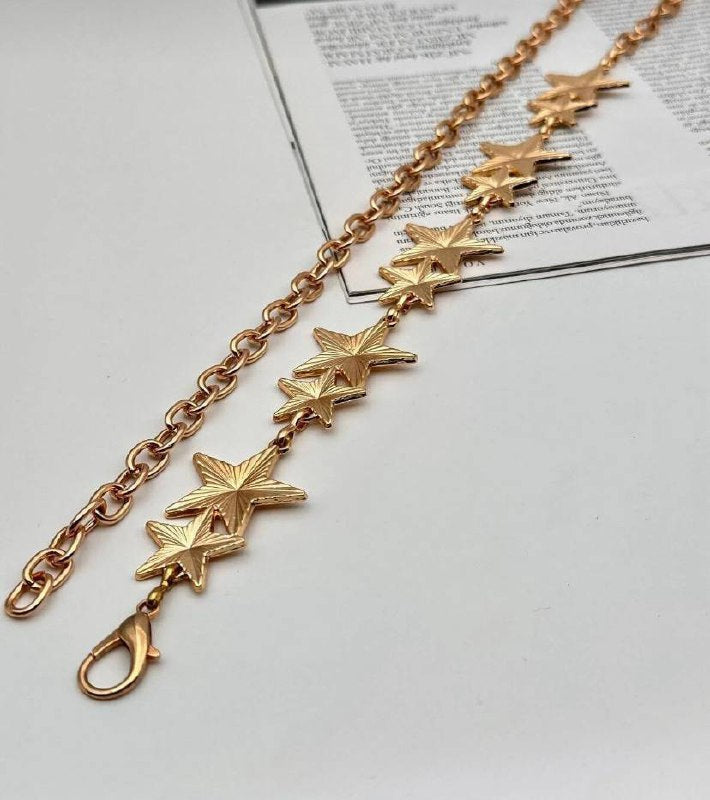 2455 - Çift Yıldızlı Metal Kemer - Gold