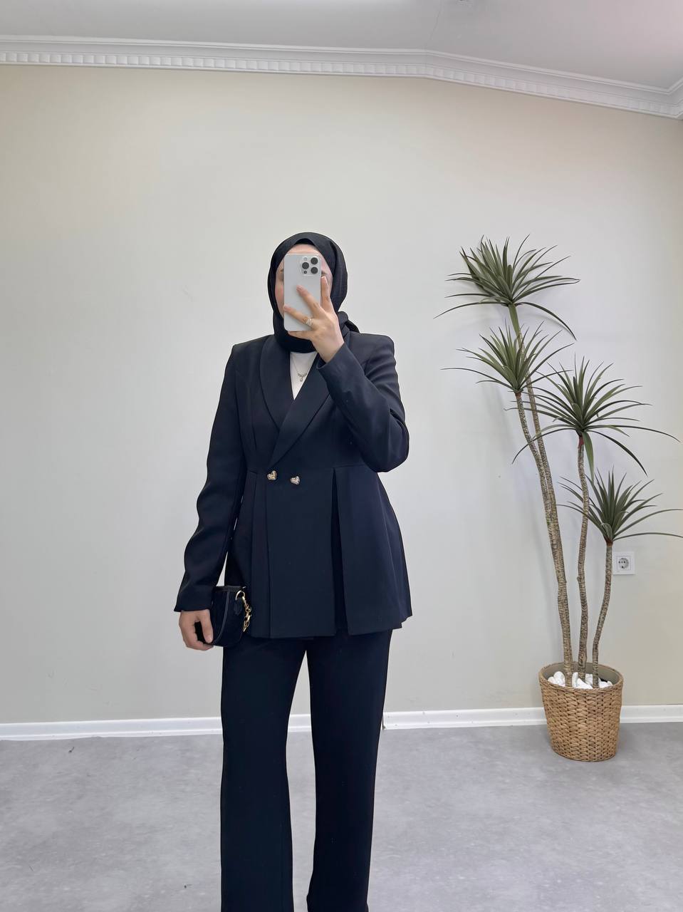 1748 - Bloom Pantolon Takım -Siyah