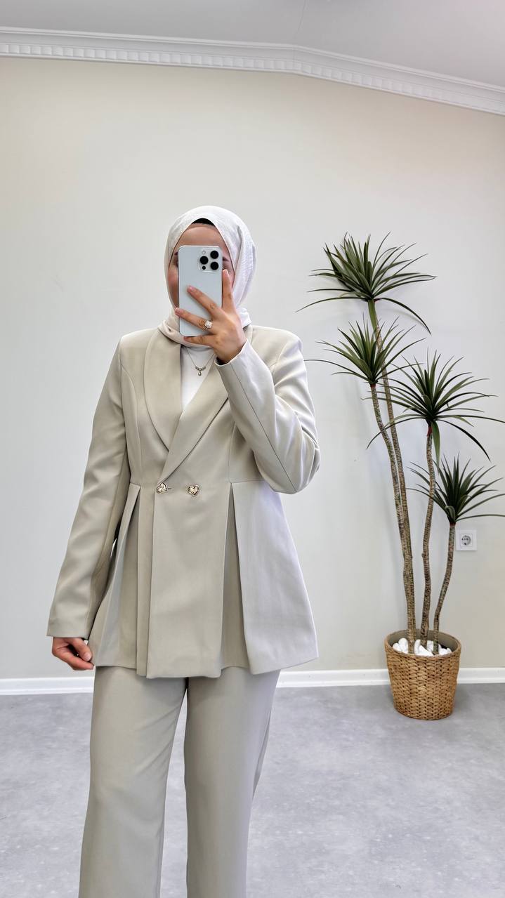 1748 - Bloom Pantolon Takım - Taş