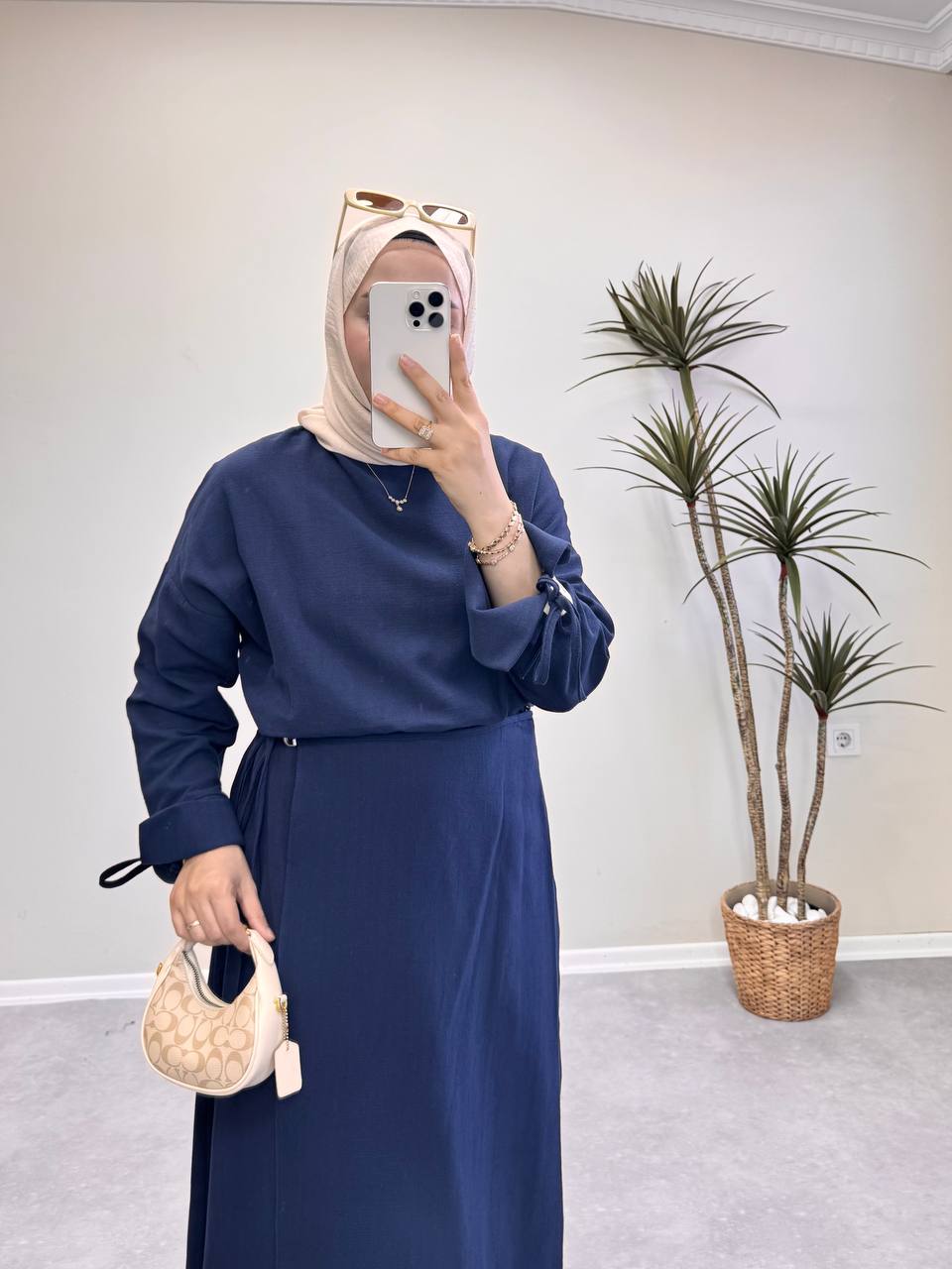 0055 - Çapraz Bağlamalı Etek Takım - Lacivert