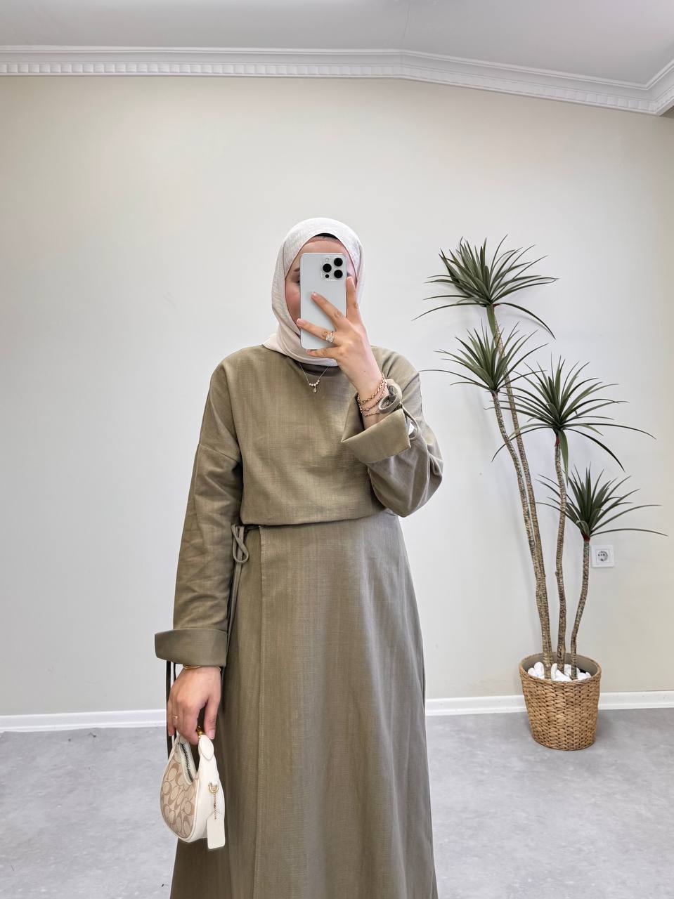 0055 - Çapraz Bağlamalı Etek Takım - Haki