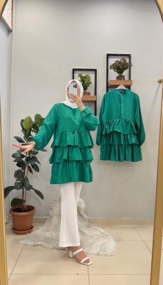 5303 Kat Kat Tunik - Benetton Yeşil