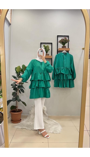 5303 Kat Kat Tunik - Benetton Yeşil