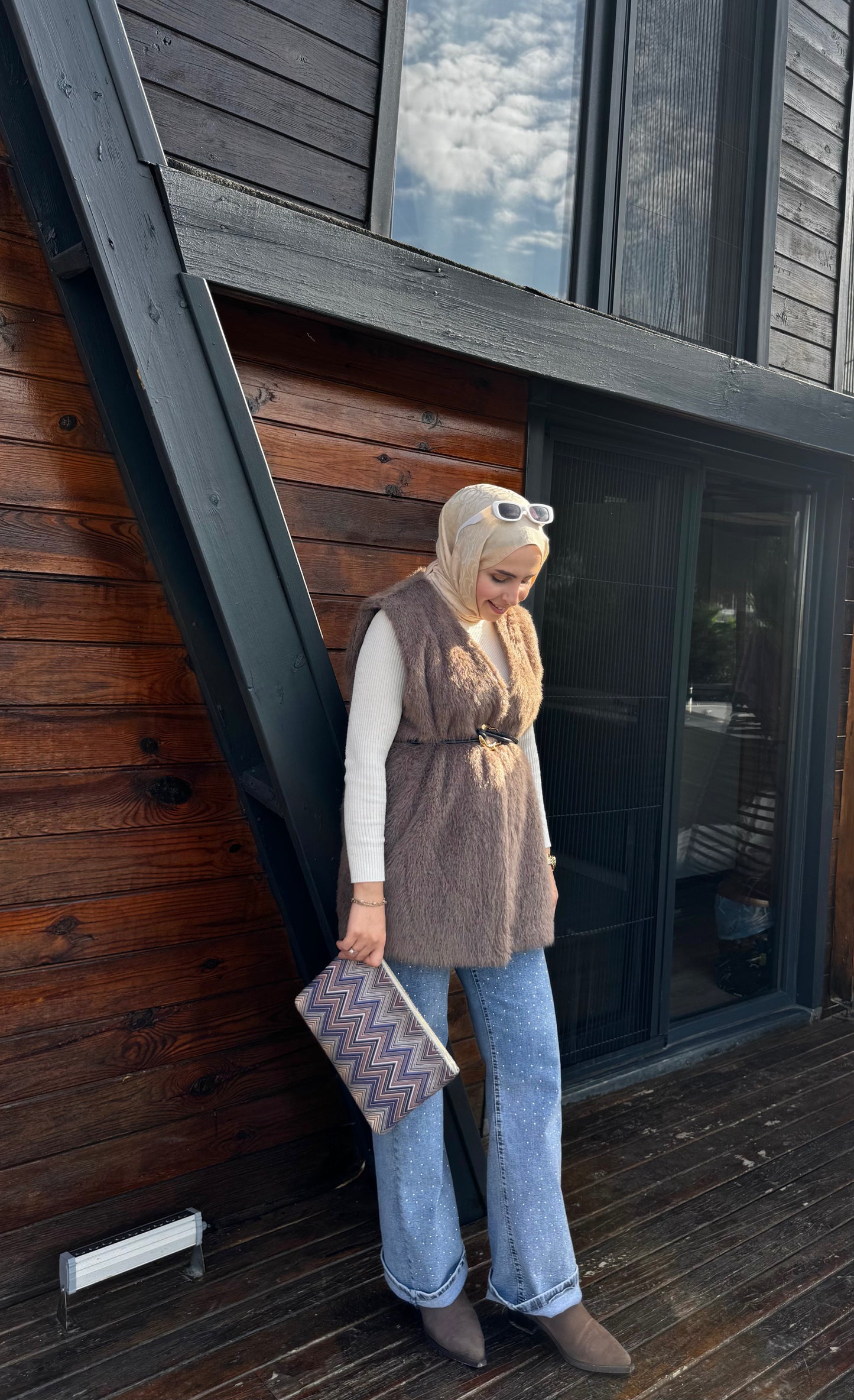 2714 - Kürk Yelek - Kahve