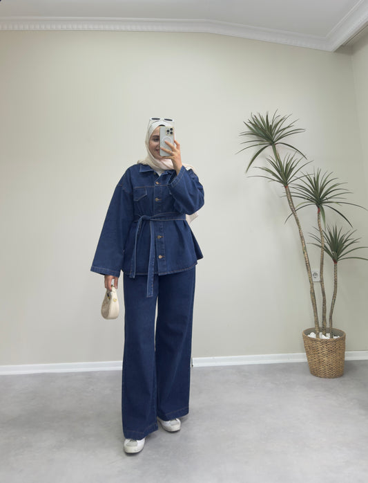 2318- Denim Pantolon Takım - Lacivert