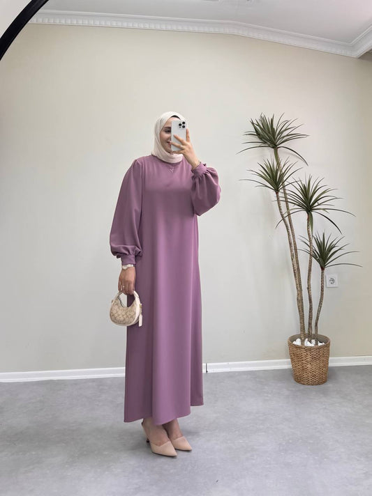7154 - Kemerli Kalem Elbise - Gül kurusu