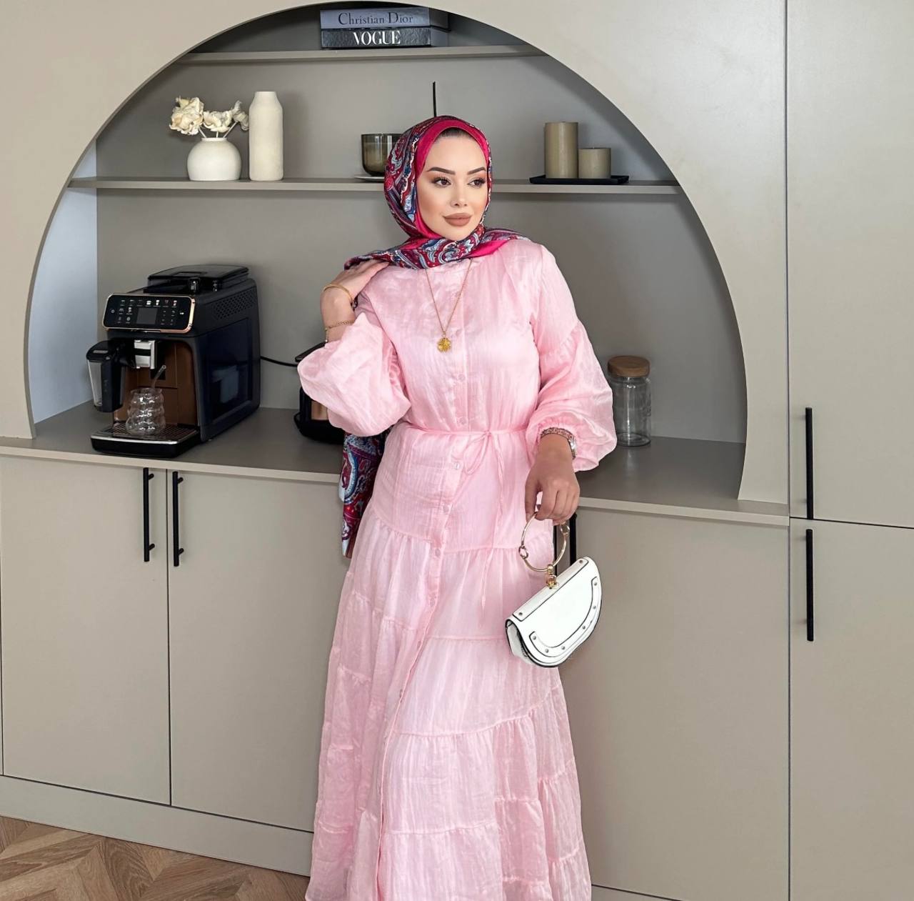 1946 - Fly Elbise - Pembe