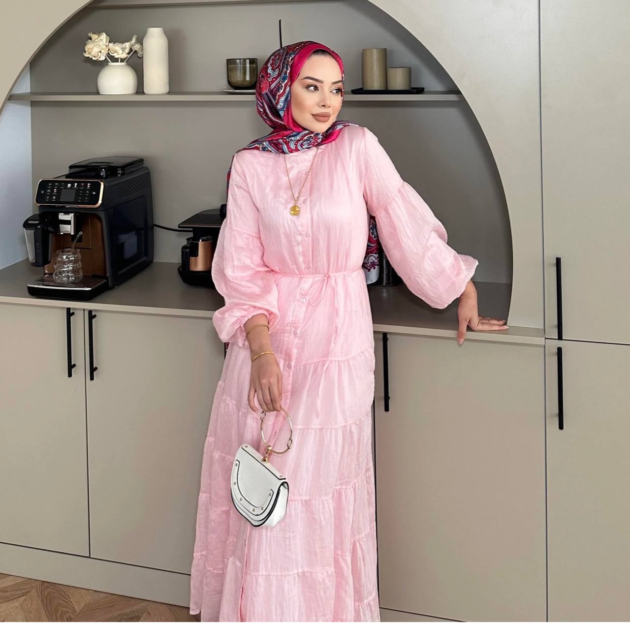 1946 - Fly Elbise - Pembe