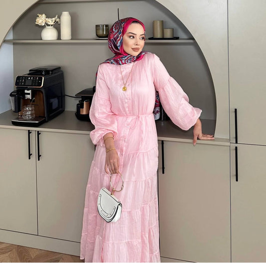 1946 - Fly Elbise - Pembe