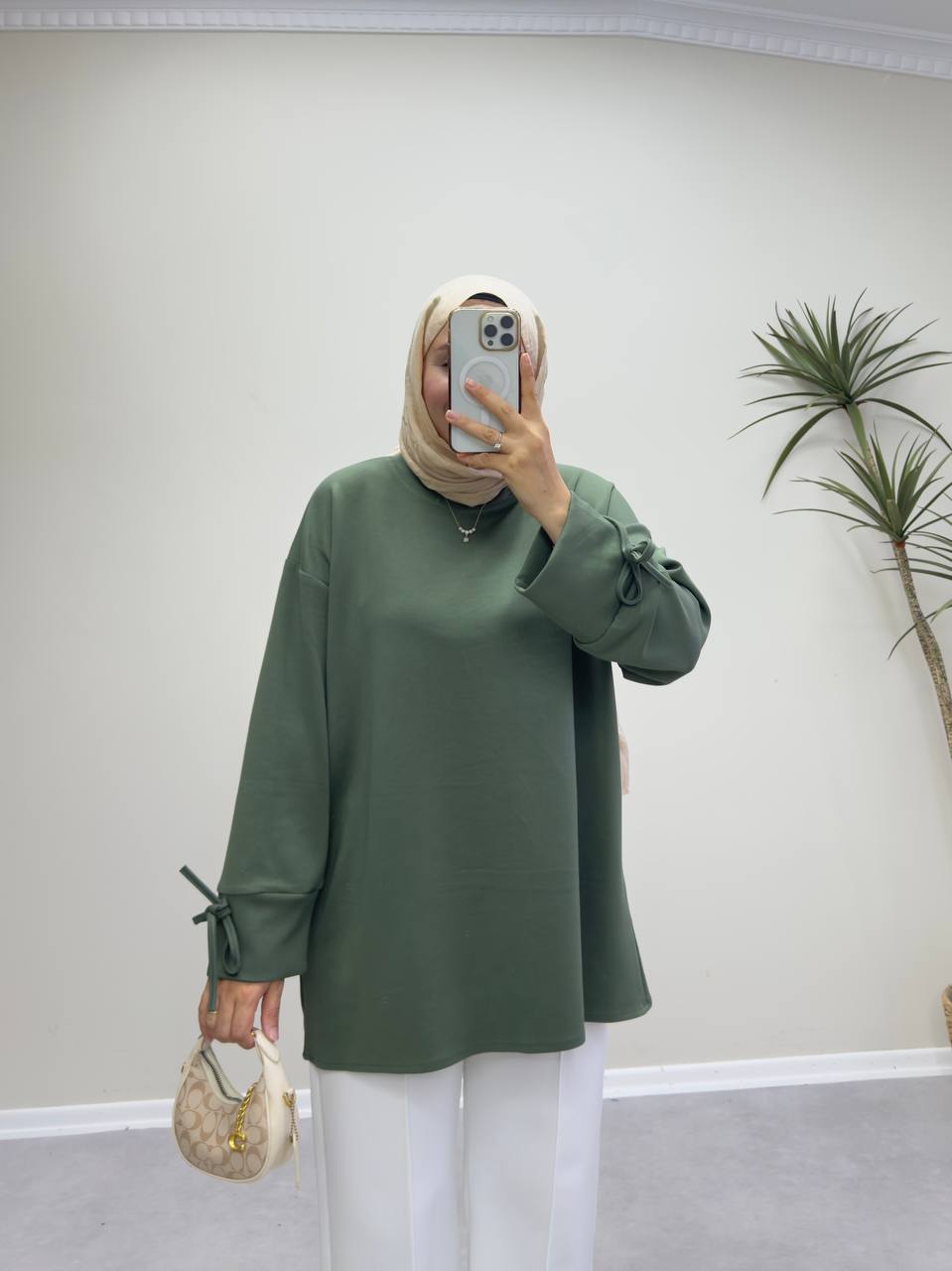 2738 - Bağlamalı Oysh Sweat - Haki