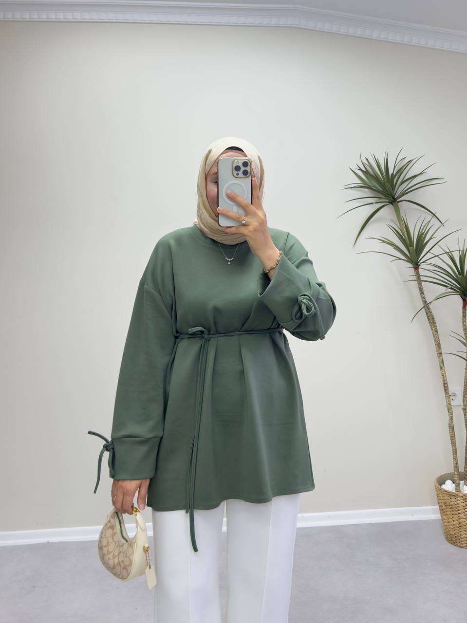 2738 - Bağlamalı Oysh Sweat - Haki