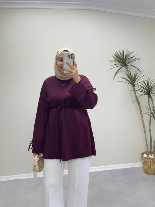 2738 - Bağlamalı Oysh Sweat - Bordo