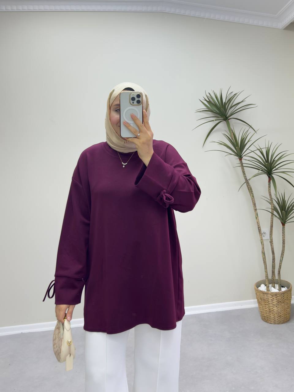 2738 - Bağlamalı Oysh Sweat - Bordo